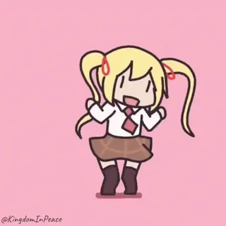 💃 d6f2763e @KingdomInPeace Anime, Dziewczyna, Taniec, Kawaii, Kreskówka, Uczennica, Słodkie telegram sticker