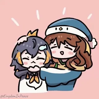 🥰 d8e11456 @KingdomInPeace Anime, Kreskówka, Przyjaźń, Słodkie, Kawaii, Postać, Ilustracja telegram sticker