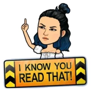 🔪 9a10f29e I KNOW YOU READ THAT! Bitmoji, 독서, 웃긴, 스티커, 만화 telegram sticker