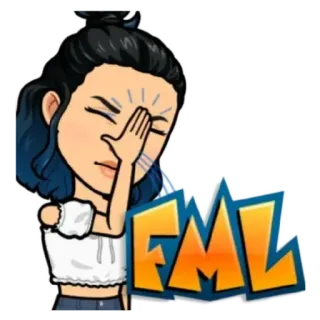 🔪 a23a14bd FML 좌절, 짜증, 밈, 슬랭, Bitmoji telegram sticker