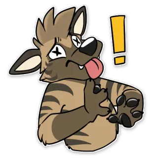 💀 a4ec3b92 ไฮยีนา, การ์ตูน, เศร้า, คำอุทาน, สัตว์ whatsapp sticker