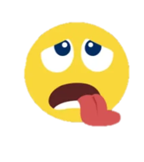 🥵 44d080f0 emoji, expression, exhausted, tired, yellow, face telegram sticker