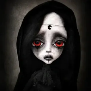 🌙 05576295 Puppe, gruselig, gothic, okkult, düster, horror whatsapp sticker