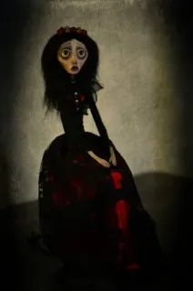 😳 178ceb7d puppe, gruselig, gothic, kunst, dunkel, beängstigend whatsapp sticker