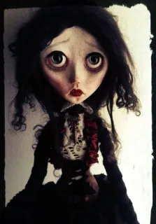 😕 538b5ffd puppe, gothic, gruselig, kunst, unheimlich whatsapp sticker