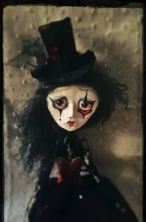 🤡 edc7e7cb puppe, gruselig, kunst, gothic, traurig whatsapp sticker