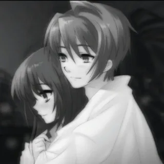 💚 996fc96a อนิเมะ, คู่รัก, กอด, โรแมนติก, ความสัมพันธ์ telegram sticker