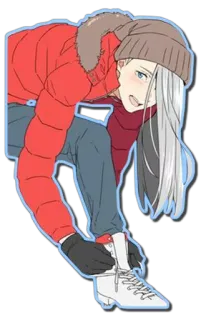 😃 4d7eeaea Viktor Nikiforov Yuri!!! on Ice Viktor, Anime, Seluncur indah, Yuri on Ice, Kartun telegram sticker