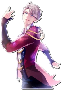 😃 904650ae Viktor Nikiforov Yuri!!! on Ice Anime, Seluncur indah, Karakter, Fanart telegram sticker
