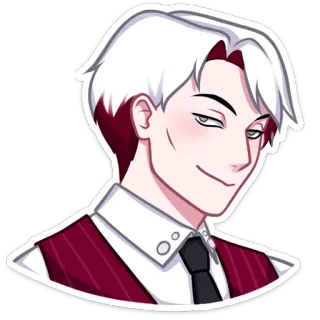 😏 1363480f postać, anime, manga, białe włosy, rude włosy, mężczyzna telegram sticker