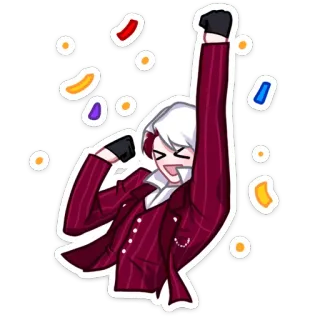 🥳 607898f0 naklejka, świętowanie, anime, kreskówka telegram sticker