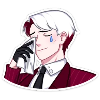 😪 b4c1b3e8 anime, płacz, smutny, emocje, chłopak, mężczyzna, formalny telegram sticker