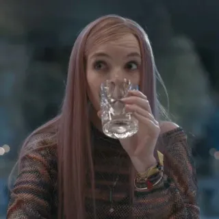 🌙 3b145e2b женщина, пьет, стакан, человек, женский telegram sticker