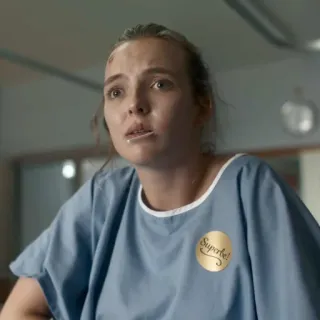 🌙 49907f4c Superbe! женщина, больничная рубашка, золото, великолепный telegram sticker