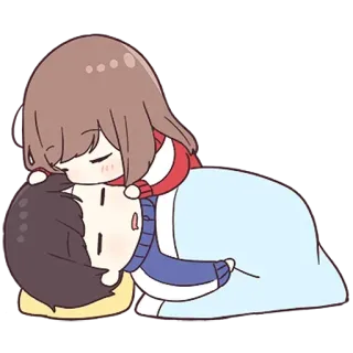 😙 398a6f92 만화, 귀여운, 사랑, 커플, 애니메이션, 우정 telegram sticker