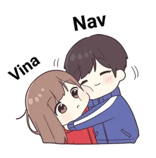 ❤ 610704b0 Vina Nav 귀여운, 만화, 커플, 포옹 telegram sticker