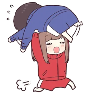 😂 bcfbee91 만화, 애니메이션, 리프팅, 친구, 웃긴, 땀 telegram sticker