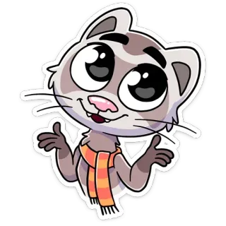 🤷‍♂️ ba1dd4be musang, hewan, kartun, lucu, syal, stiker telegram sticker
