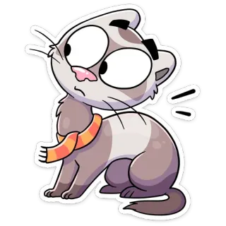 🙈 e16669e8 kucing, binatang, stiker, kartun, imut, syal telegram sticker