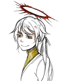 🙂 bfeef52b 动漫, 天使, 光环, 白发 telegram sticker