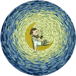 🌾 2bc2403f Vincent van Gogh seniman, van gogh, pipa, bulan, lukisan, malam berbintang telegram sticker