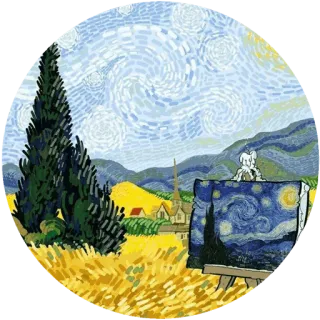 🌾 3ef96a5c Starry Night malam berbintang, lukisan, van gogh, seni telegram sticker