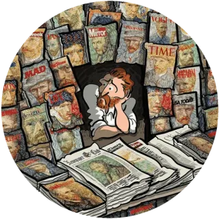 🌾 416ba2b2 Vincent Van Gogh Mirror Vincent Van Gogh, seni, koran, lukisan, Majalah Time, Majalah Vogue telegram sticker