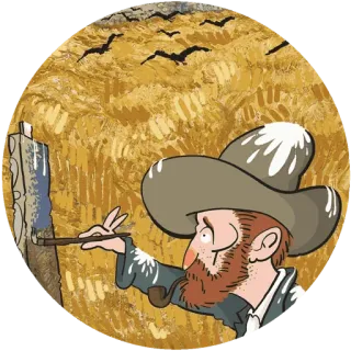 🌾 4fb4523c Vincent van Gogh seniman, lukisan, ladang gandum, Van Gogh, impresionisme telegram sticker