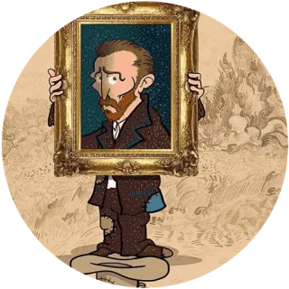 🌾 5a2b2ebb Vincent van Gogh van gogh, artis, lukisan, potret, seni, kartun telegram sticker