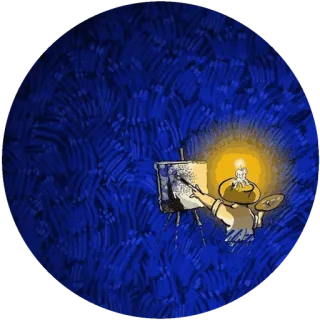 🌾 8d45c9f6 lukisan, artis, kanvas, kreatif, seni, pelukis telegram sticker