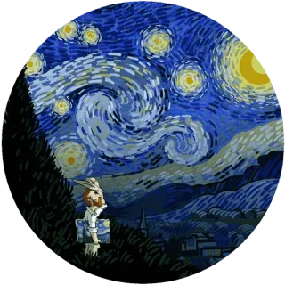 🌾 a60034e0 Vincent van Gogh The Starry Night Vincent van Gogh, Malam Berbintang, seni, lukisan, malam, langit, artis telegram sticker