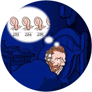 🌾 b79ff3d8 SHEARS van gogh, seni, telinga, lukisan, seniman, tidur telegram sticker