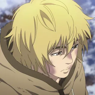 🛡 00c25b5e Thorfinn Vinland Saga Anime, Vinland Saga, Sedih, Rambut Pirang telegram sticker