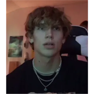 😟 af2016ae 男性, 人, ティーン, 若者, ネックレス, ポートレート telegram sticker