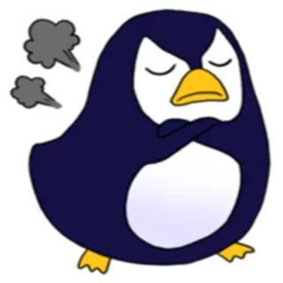 😤 6a12cc2b Pinguin, wütend, Cartoon, Vogel, frustriert, Dampf, genervt telegram sticker