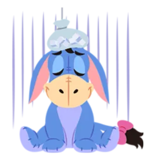 😭 972c9755 Eeyore 이요르, 위니 더 푸, 만화, 슬픈, 동물, 당나귀 telegram sticker