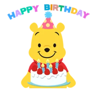 😛 be22581c Winnie the Pooh 위니 더 푸, 생일, 케이크, 파티, 축하 telegram sticker