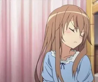 🤍 09e6f09d Anime, Fille, endormie, mignon, Dessin animé, Illustration whatsapp sticker