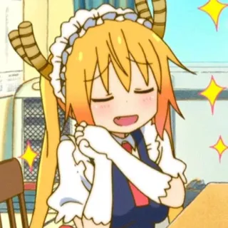 🤍 cb41f974 Tohru Miss Kobayashi's Dragon Maid Anime, Dragon, Servante, Mignon, Kawaii, Tohru whatsapp sticker