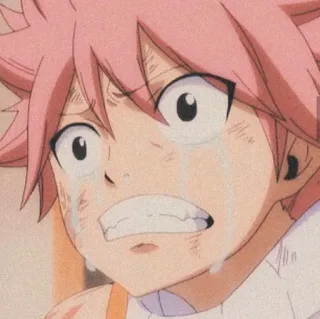 🤍 e287c9d9 Natsu Dragneel Fairy Tail animé, Fairy Tail, Natsu Dragneel, pleurs, détresse, triste whatsapp sticker