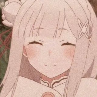🤍 e9dd57ff Emilia Re:Zero animé, fille, mignon, souriant, Emilia, Re:Zero whatsapp sticker