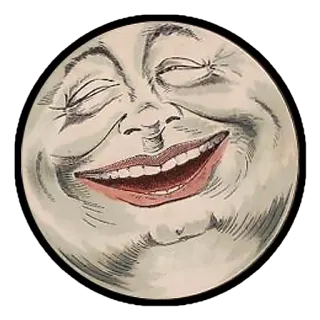 😆 314474f6 lua, rosto, vintage, ilustração, celestial, astronomia whatsapp sticker