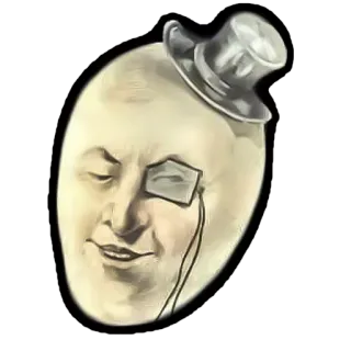 🎩 bccdea01 ovo, monóculo, cartola, cavalheiro, personagem whatsapp sticker