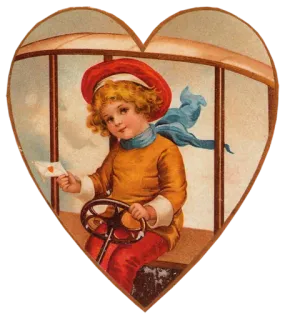 ❤️ 11984467 复古, 心, 儿童, 古董, 爱, 情人节, 驾驶, 插图 telegram sticker