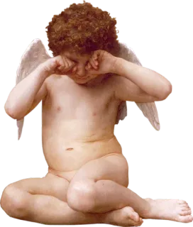 😭 38f1215d 天使, 小天使, 婴儿, 翅膀, 难过, 哭泣 telegram sticker