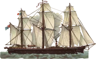 🌊 5f9a2f28 帆船, 高桅帆船, 海事, 海洋, 海, 复古 telegram sticker