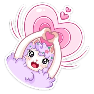 🥰 aa54bbbf llama, imut, binatang, hati, cinta, merah muda whatsapp sticker