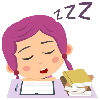 😴 9b5e153d zzz 眠い, 睡眠, zzz, 学生, 疲れた, 勉強, 本 telegram sticker