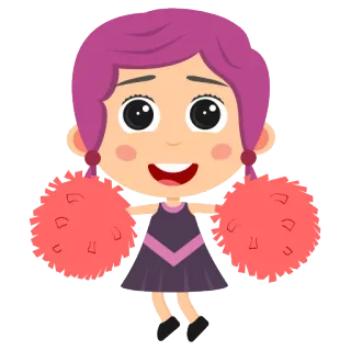 😃 f7078346 チアリーダー, ポンポン, 女の子, アニメ, スポーツ, 応援 telegram sticker