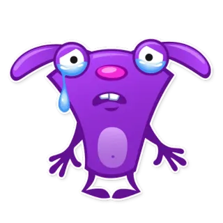 😢 7d36975c triste, pleurs, violet, monstre, dessin animé, personnage, emoji, icône whatsapp sticker